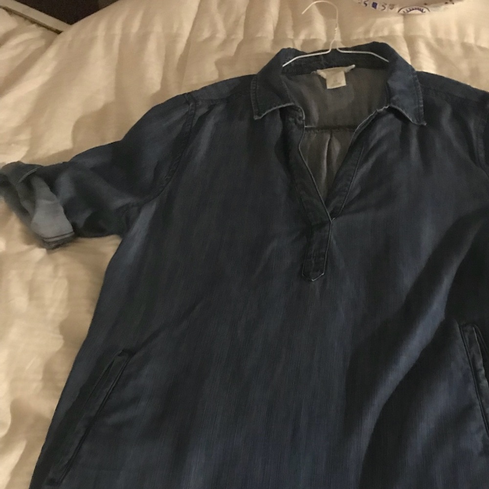 Loft dark blue chambray dress
